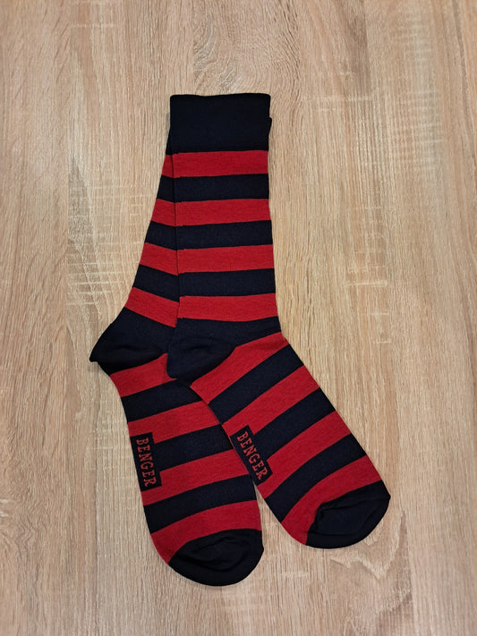 Stripe Socks - Navy & Red