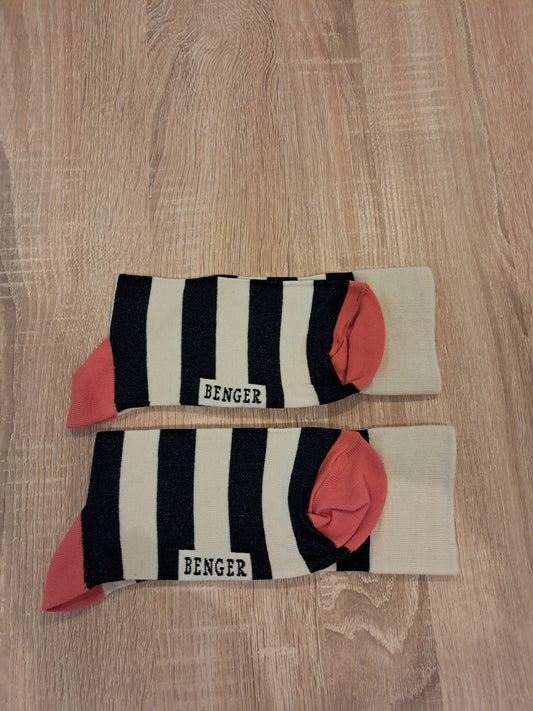 Stripe Socks - Navy & Oatmeal